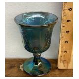 Carnival glass goblet