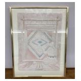 Framed Southwest embossed paper art 14 x 18