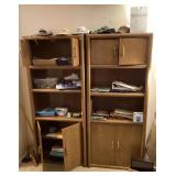 Two 6' office shelves and contents