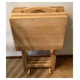 Set of 4 TV trays with stand