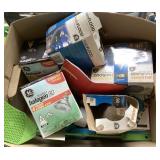 Box of floodlights and miscellaneous
