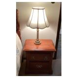 Pair of nightstands and lamps