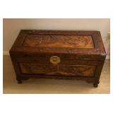 36' Carved wood trunk