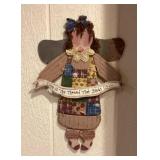 14' Folk art angel wall hanging