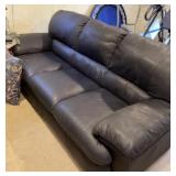 Blue leather sofa