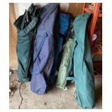 Group of camping bag chairs