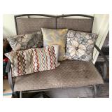 Porch glider with pillows