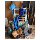 Miscellaneous items against the wall in garage