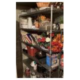 6' metal shelf plus kitchenware contents