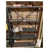 5' metal shelf and contents