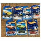 7 Hot Wheels cars