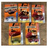 5 Matchbox cars