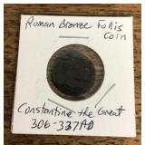 Roman Bronze Folllis coin
