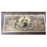 $2 gold foil bank note