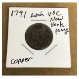 1791 Dutch New York penny