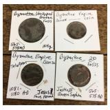 4 Byzantine empire coins