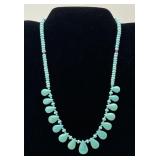Teardrop turquoise necklace w/sterling clasp