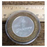 Stratosphere $10 token .999 silver center