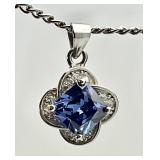 Sterling silver tanzanite necklace