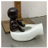 Occupied Japan black Americana ashtray