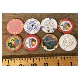 8 old casino chips