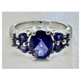 Sterling silver tanzanite ring