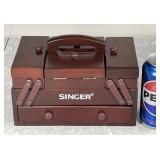 Mini Singer cantilever sewing box with contents
