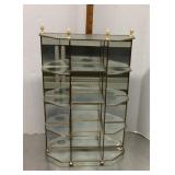 Metal mirrored glass curio shelf