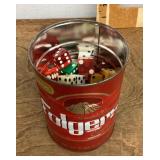 Coffee can of dice