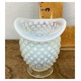 Opalescent hobnail glass toothpick holder