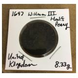 1697 English half penny