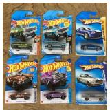 6 Hot Wheels cars