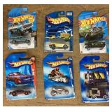 6 Hot Wheels cars