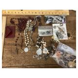 Assorted costume jewelry and pins
