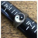 Sterling silver yin-yang signet ring