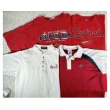 4 STL Cardinals T-shirts & golf shirts Size L/XL