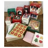 Lot of Christmas ornaments, collectables and cards