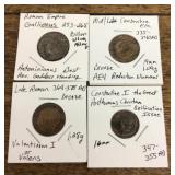 4 Ancient Roman coins