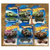 6 Hot Wheels cars