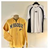 Mizzou yellow hoodie and white shirt Size L