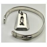 Silverplated breast cancer bracelet & pendant