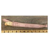 Marttiini filet knife with tooled leather sheath