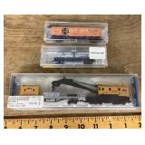 3 N scale model train cars