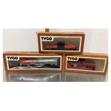 3 Tyco train cars