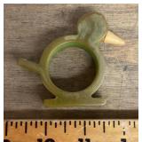 Green Bakelite bird napkin ring
