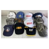 12 assorted baseball caps