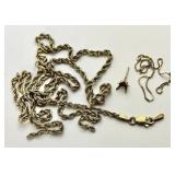 10k gold scrap jewelry --broken chains, etc.
