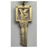 14k gold Playboy key necklace