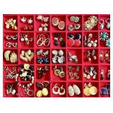 Costume jewelry clip and screw-back earrings