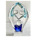 Heavy 12" Murano art glass family sculpture